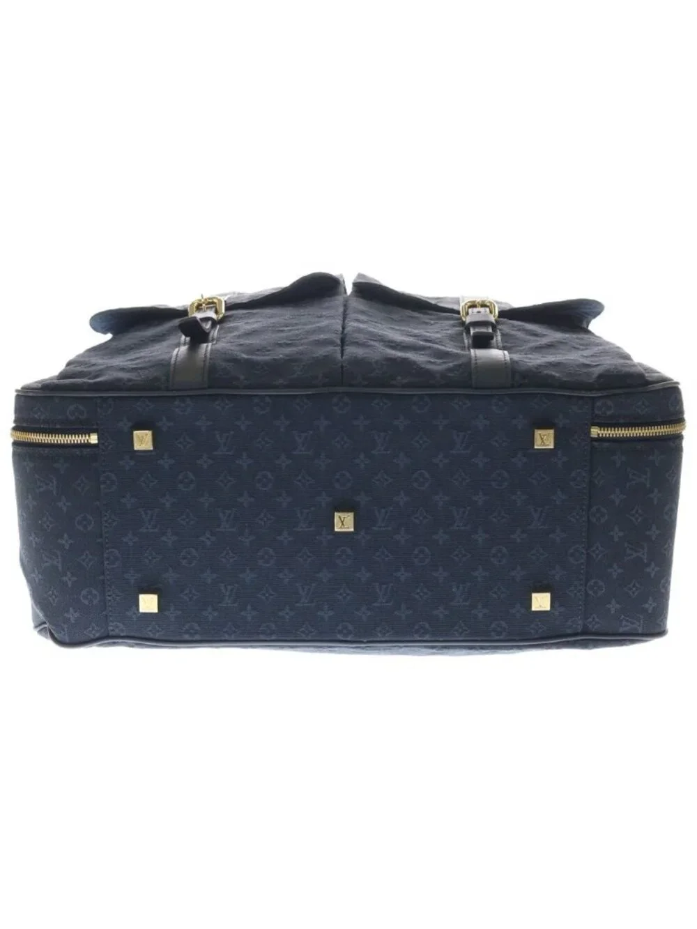 Louis Vuitton Monogram Mini Claudine Boston Bag Navy Canvas